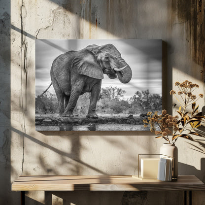Wandbild Stehend Stolz. Elefant