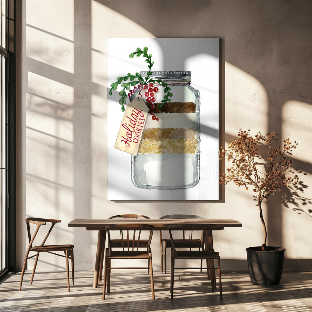Wandbild Weihnachtsplätzchen im Glas