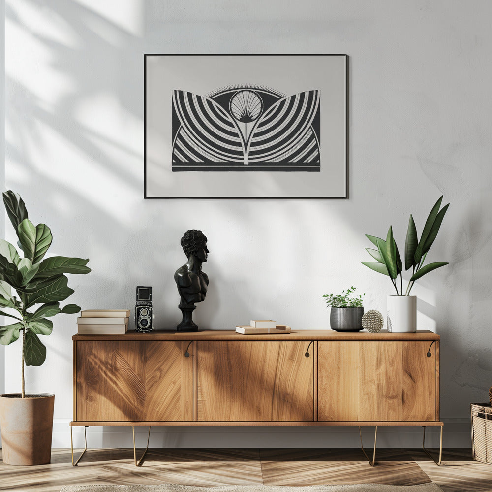Wandkunst: Stilisiertes Blumenmuster
