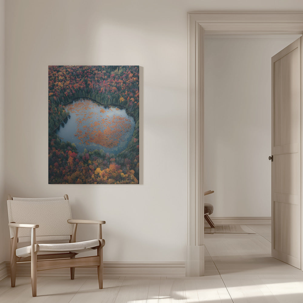 Wandbild Herbst am See
