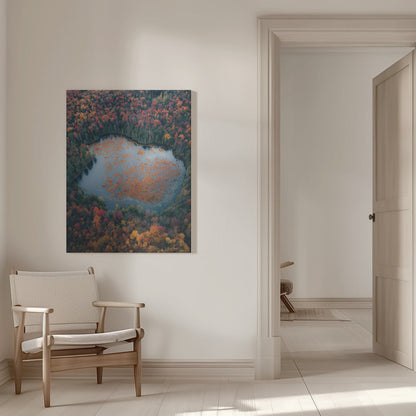 Wandbild Herbst am See