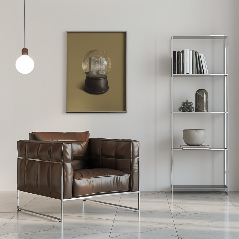 Wandbild Urbaner Schneekugel