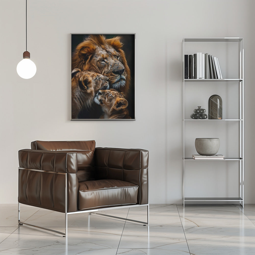 Wandbild Poster Löwenfamilie 2