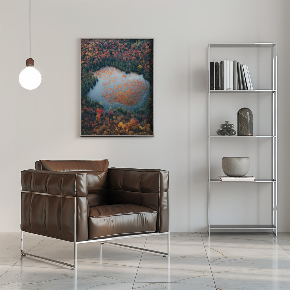 Wandbild Herbst am See