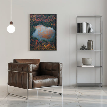 Wandbild Herbst am See