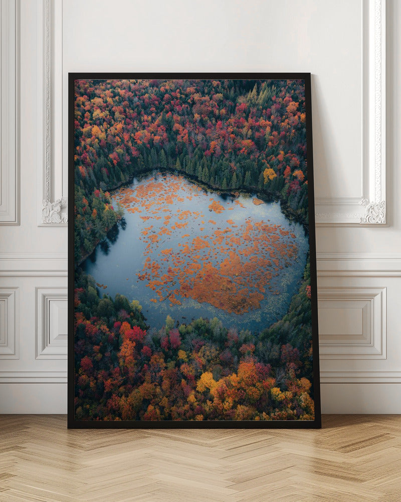 Wandbild Herbst am See