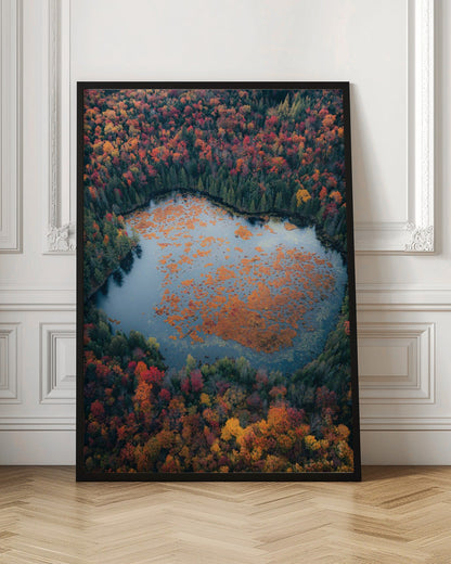 Wandbild Herbst am See
