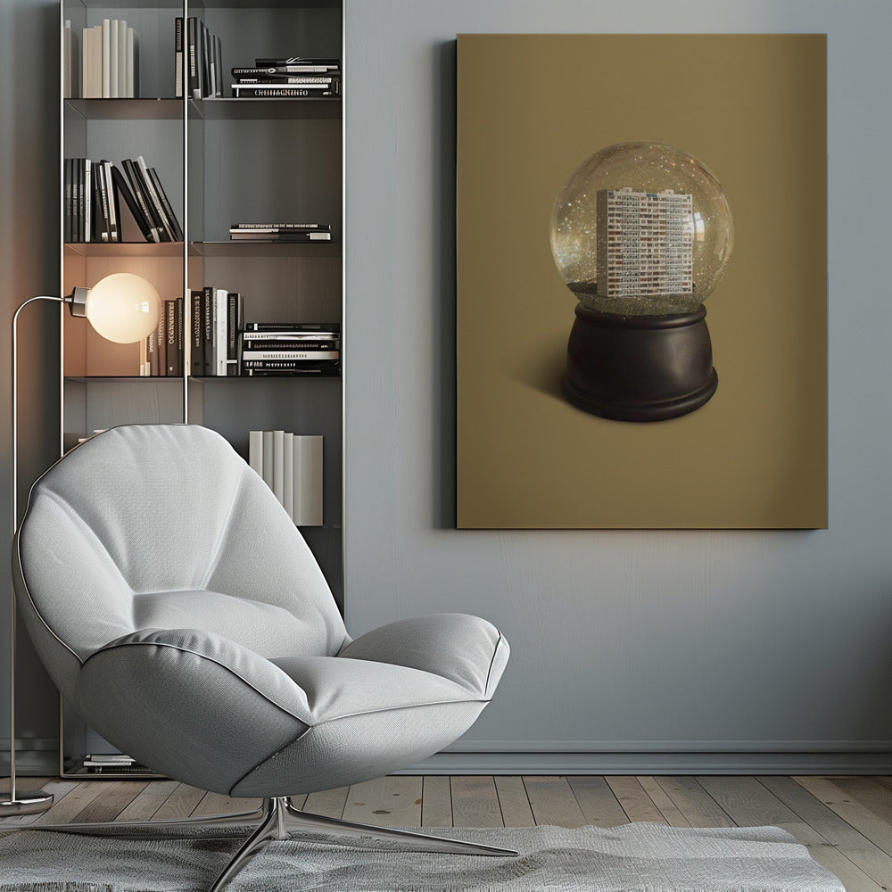 Wandbild Urbaner Schneekugel