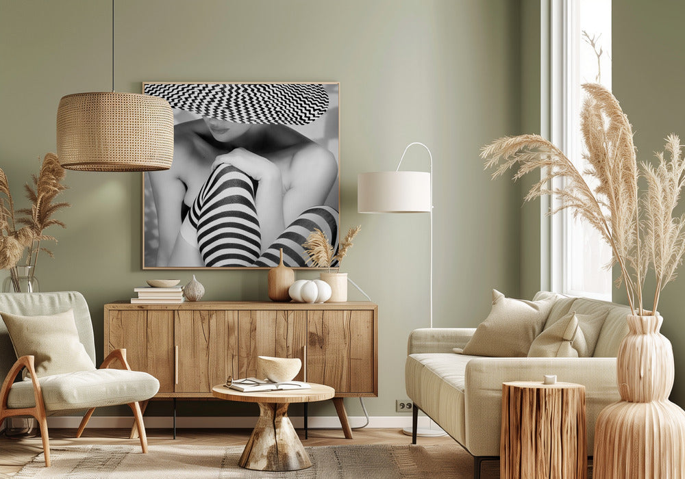 Wandkunst, die im Zickzack verläuft