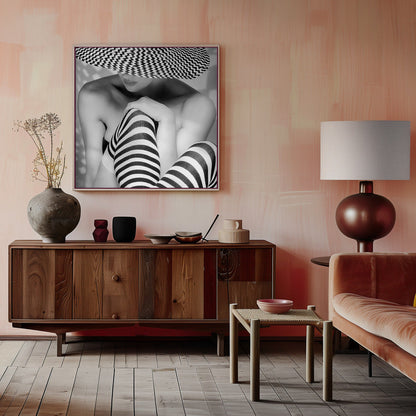 Wandkunst, die im Zickzack verläuft