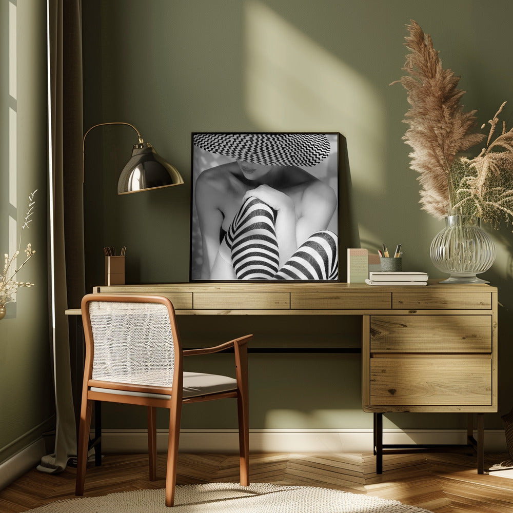 Wandkunst, die im Zickzack verläuft