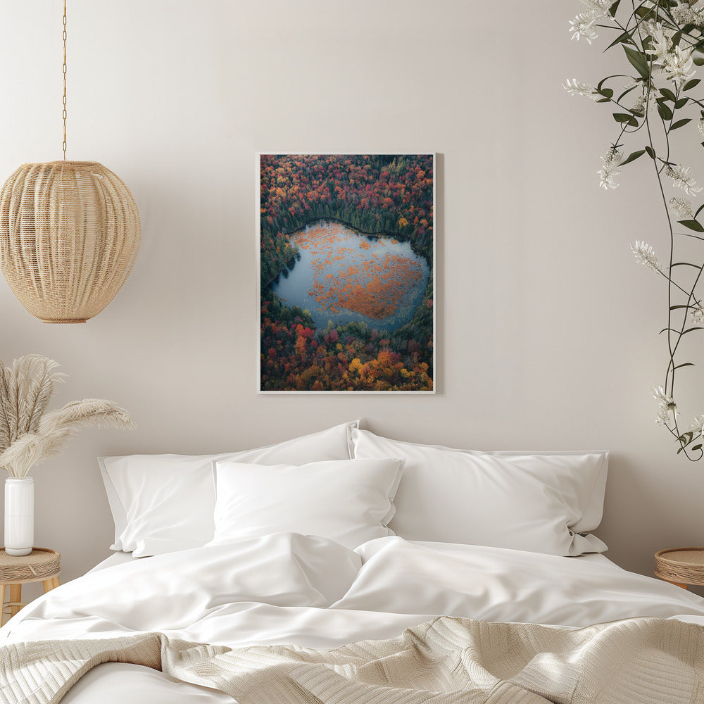 Wandbild Herbst am See