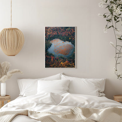 Wandbild Herbst am See