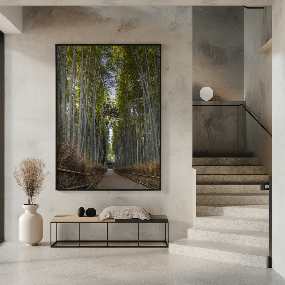 Wandbild Mächtiger Bambuswald von Arashiyama