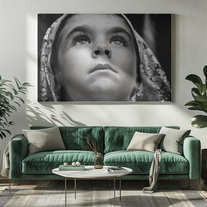 Wandbild Mädchen mit sardischem Traditions-Schleier