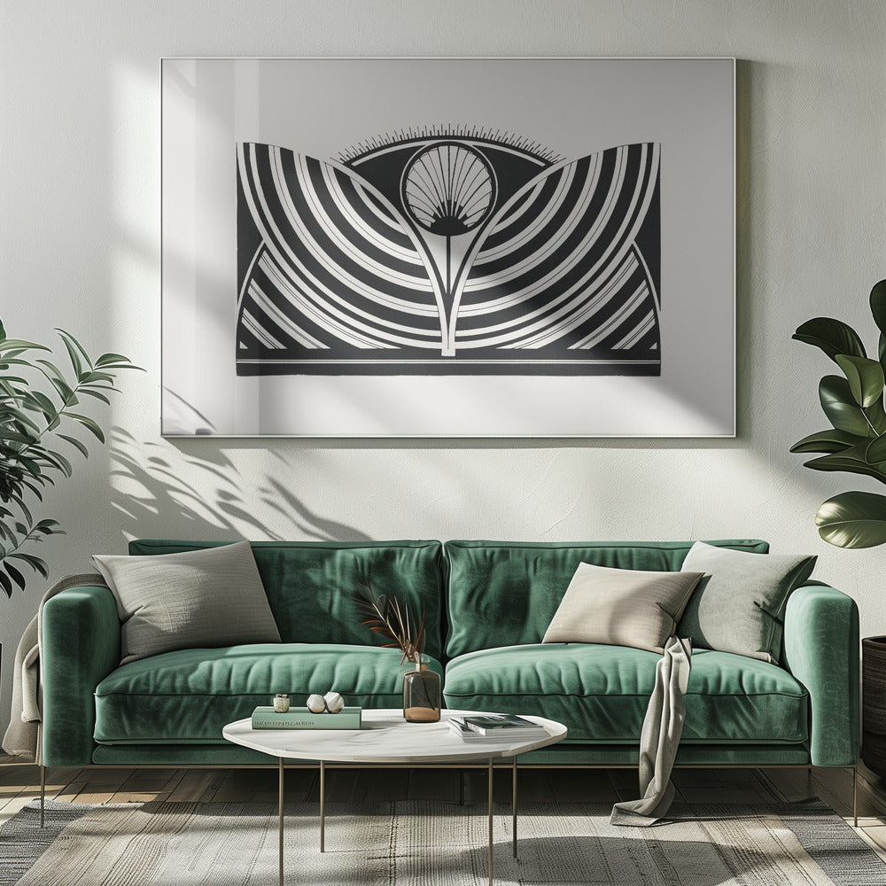 Wandkunst: Stilisiertes Blumenmuster