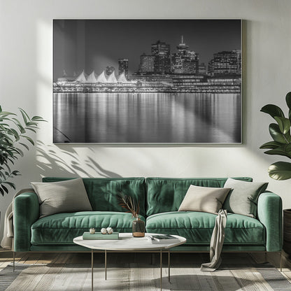 Wandbild Bezaubernder Abendeindruck von Vancouver | Monochrom