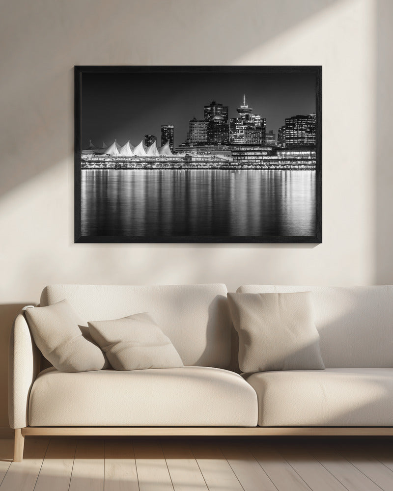 Wandbild Bezaubernder Abendeindruck von Vancouver | Monochrom