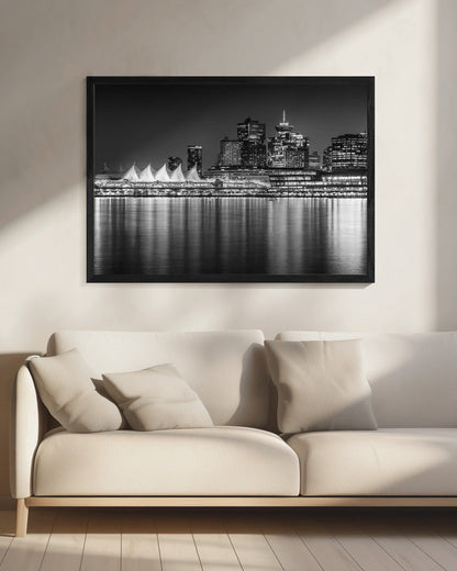 Wandbild Bezaubernder Abendeindruck von Vancouver | Monochrom