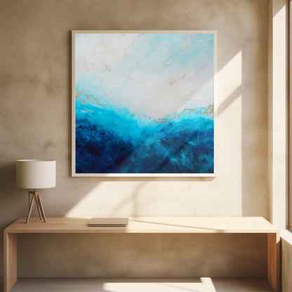 Blaues Meer, goldener Sonnenschein 1 Abstrakt