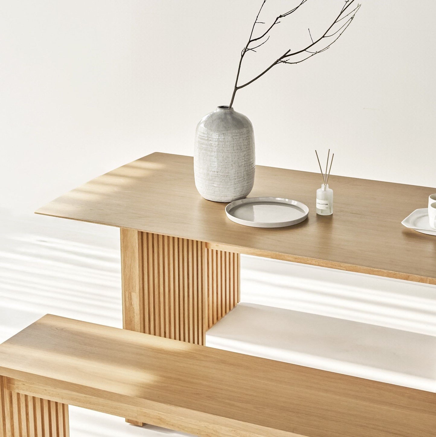 Plank Natural Rubberwood 6-8 Person Dining Set