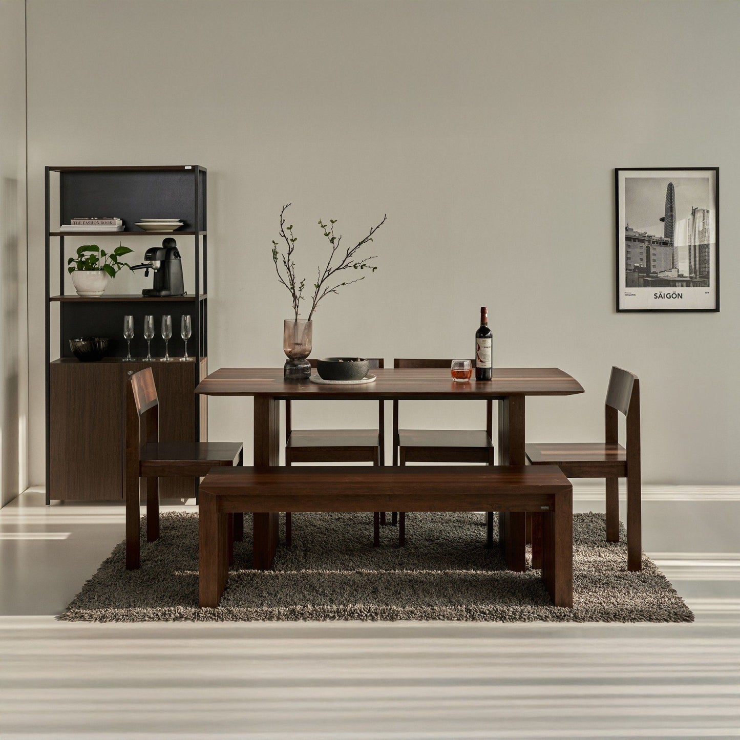 Plank Natural Rubberwood 6-8 Person Dining Set