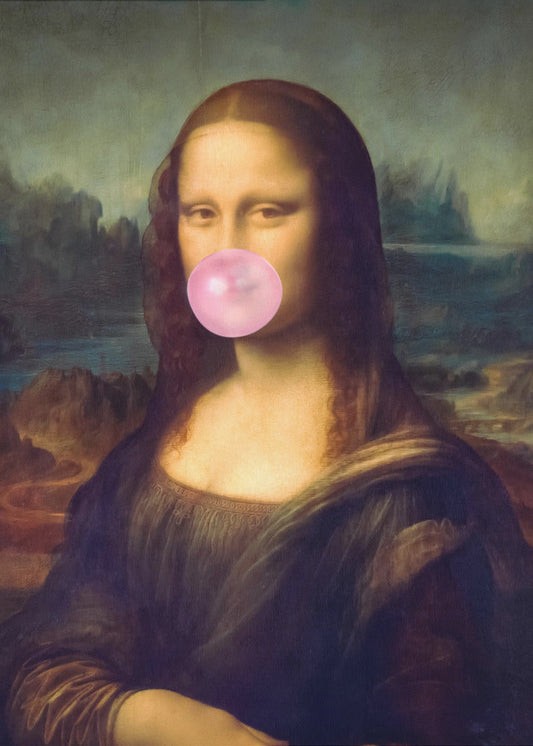 Wandbild Mona Lisa Kaugummi Leinwandbild