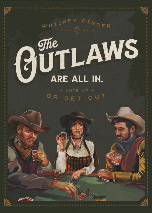 Wandkunst-Outlaws sind total begeistert von cooler Cowboy-Poker-Kunst