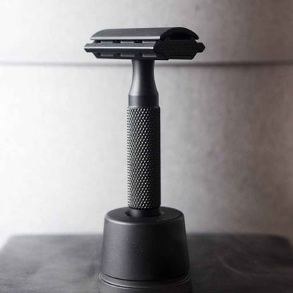 Rockwell 6S Stainless Steel Adjustable DE Safety Razor - Matte Black PVD (6 Settings)