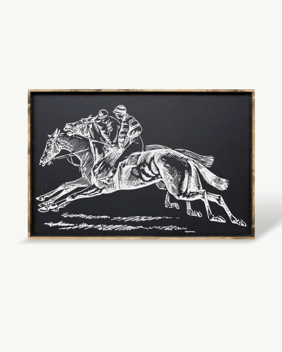 Racehorses Wood Sign - AURABAGS SHOP
