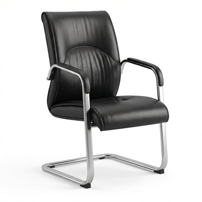 Marrakech Premium Black Leather Visitor Chair