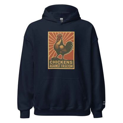 Retro Chickens Against Fascism Unisex Bunny Hug (Hoodie)