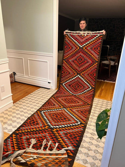 Vintage Herki Läufer | 99 cm x 384 cm