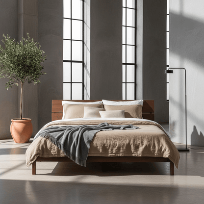 Vline 601 Acacia Wood Bed Frame