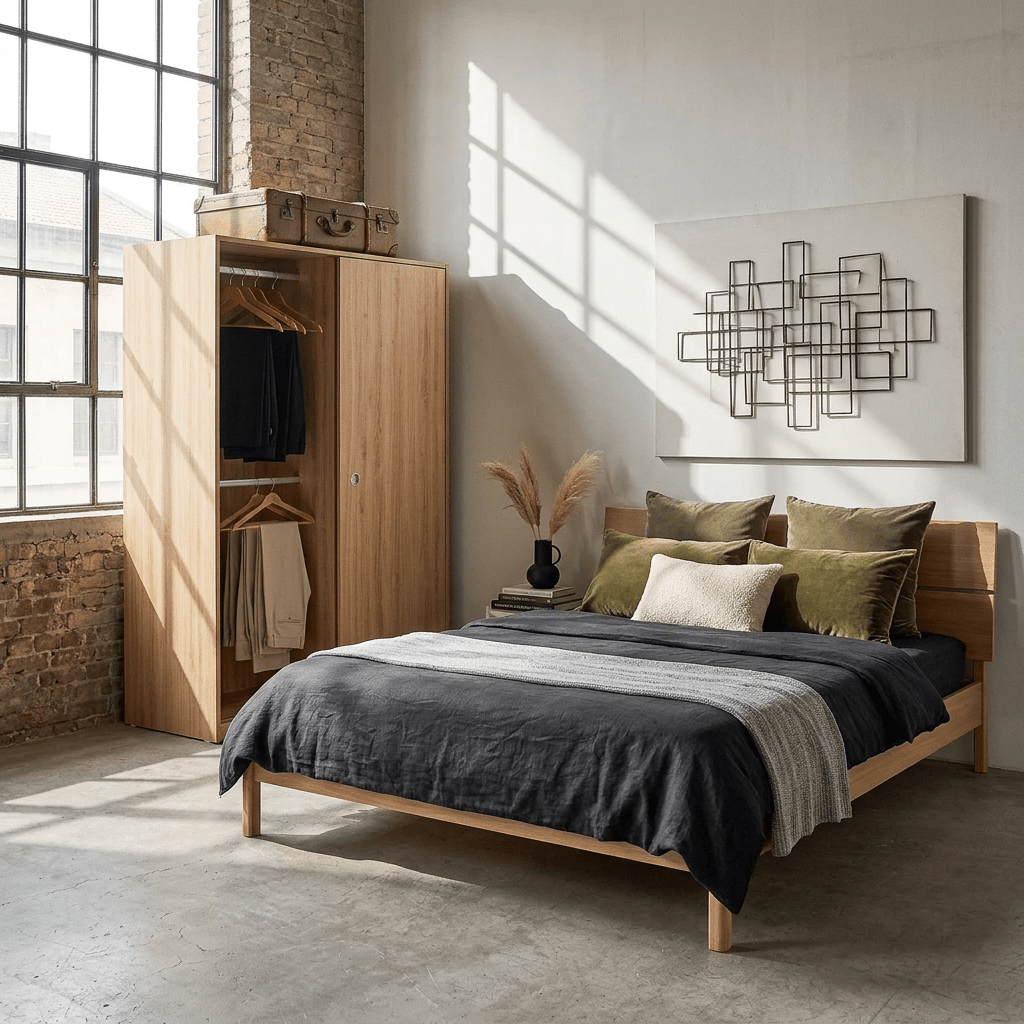 Vline Vienna Bedroom Combo: Sliding Wardrobe and Bed