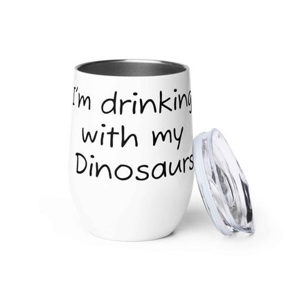 Chickasaurous Battle Wine tumbler